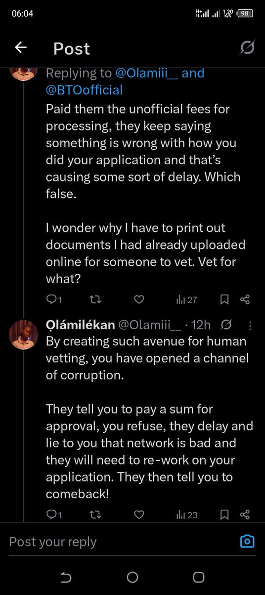 torgaz1999's tweet photo. This is worth giving a listening ear and taking action ameliorate such sir. @BTOofficial https://t.co/4nkc1rUmDr