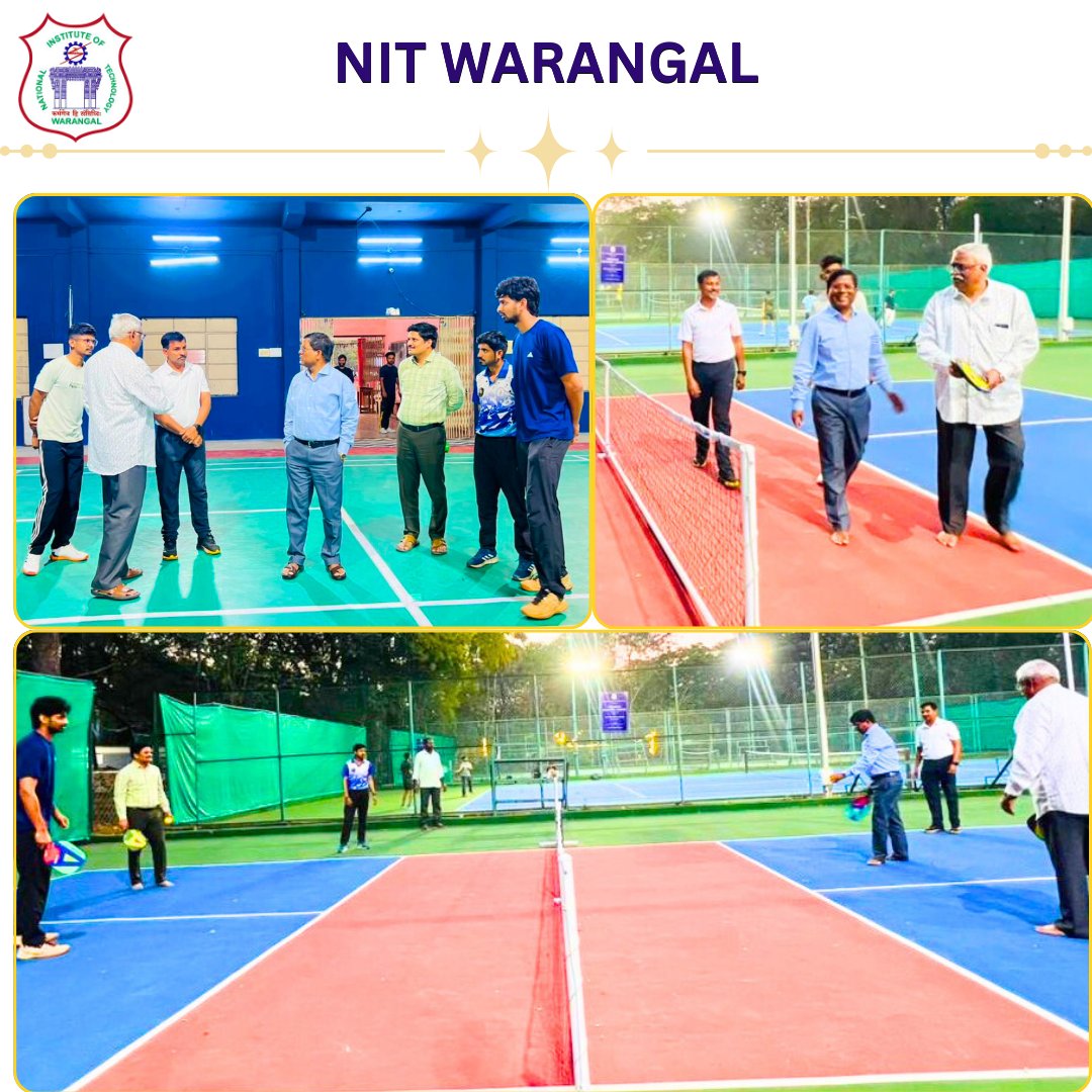 warangal_nit's tweet image. NIT Warangal is pleased to share that the newly prepared Pickleball Courts and upgraded Indoor Games Complex were inaugurated on 09 Feb 2026 by Prof. Bidyadhar Subudhi, Director. Two courts will be operational from 11 Feb 2026.
#NITWarangal #NITW #CampusDevelopment #Sports_NITW