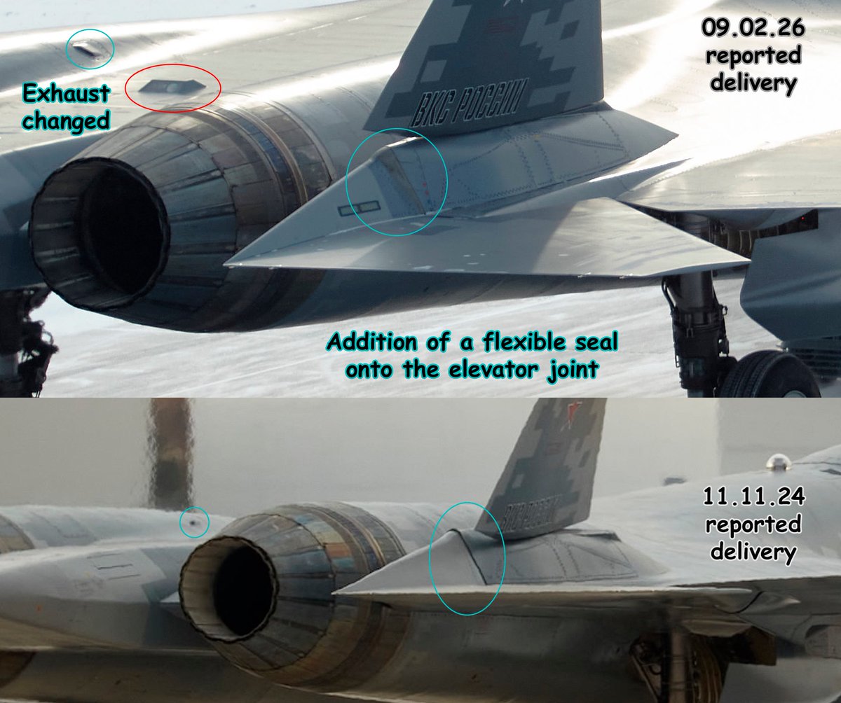 /Su-57/

Additional changes can be observed in the recent footage. 

Really hope to see images of these airframes on a sunrise with the formation lights glowing. What a beauty…