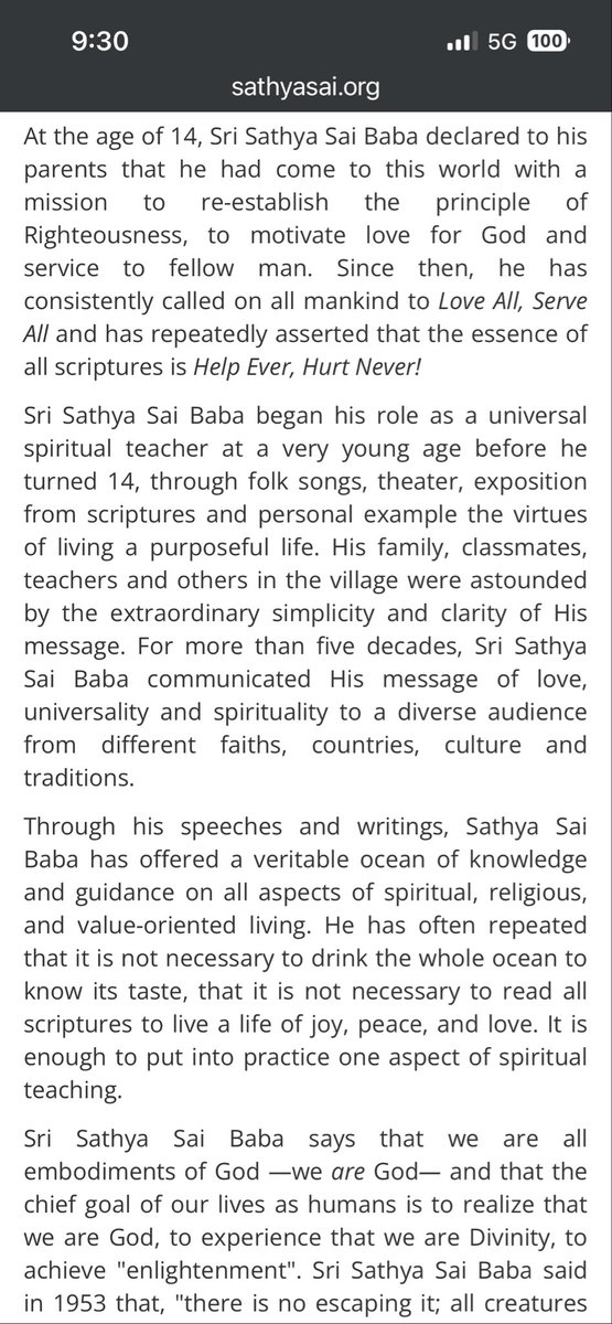 Yoursvikramji's tweet photo. @SathyaSai_Org @elonmusk @realDonaldTrump Love all Serve all Sairam Help https://t.co/M0gSq9B3a7
