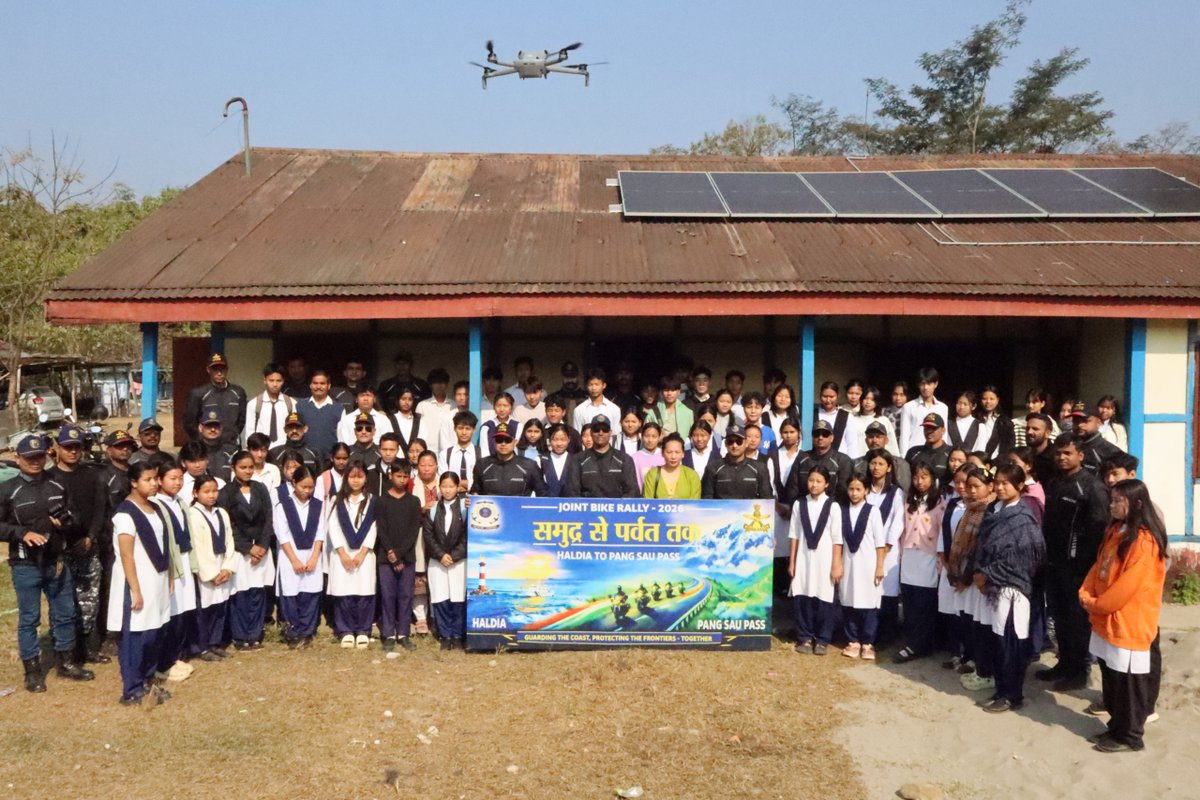official_dgar's tweet image. ASSAM RIFLES–INDIAN COAST GUARD JOINT BIKE RALLY FLAGGED IN AT PANGSAU PASS, ARUNACHAL PRADESH
Phase II of Samudra se Parvat Tak Joint Bike Rally, organised by the #IndianCoastGuard and #AssamRifles, culminated at Pangsau Pass on 09 February 2026, marking the successful