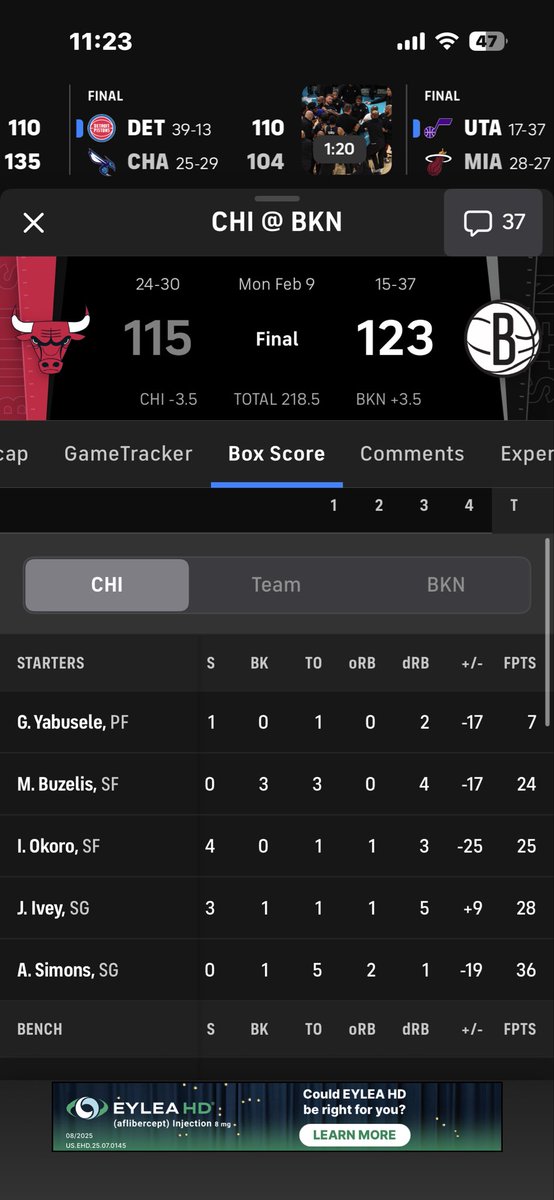 Billy’s tanking right because guess who sat the last 7 minutes