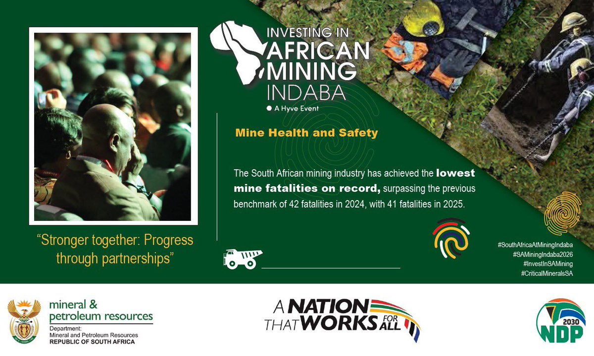 Highlights from Minister <a href="/GwedeMantashe1/">Gwede Mantashe</a>’s keynote address at the Investing in African Mining Indaba.
The Indaba continues until 12 February, with <a href="/DMPR_ZA/">Department of Mineral and Petroleum Resources ‏</a> officials participating in various panel discussions.

#StrongerTogether | #JMEF | #ArtisanalMining | #SAMiningIndaba2026 |