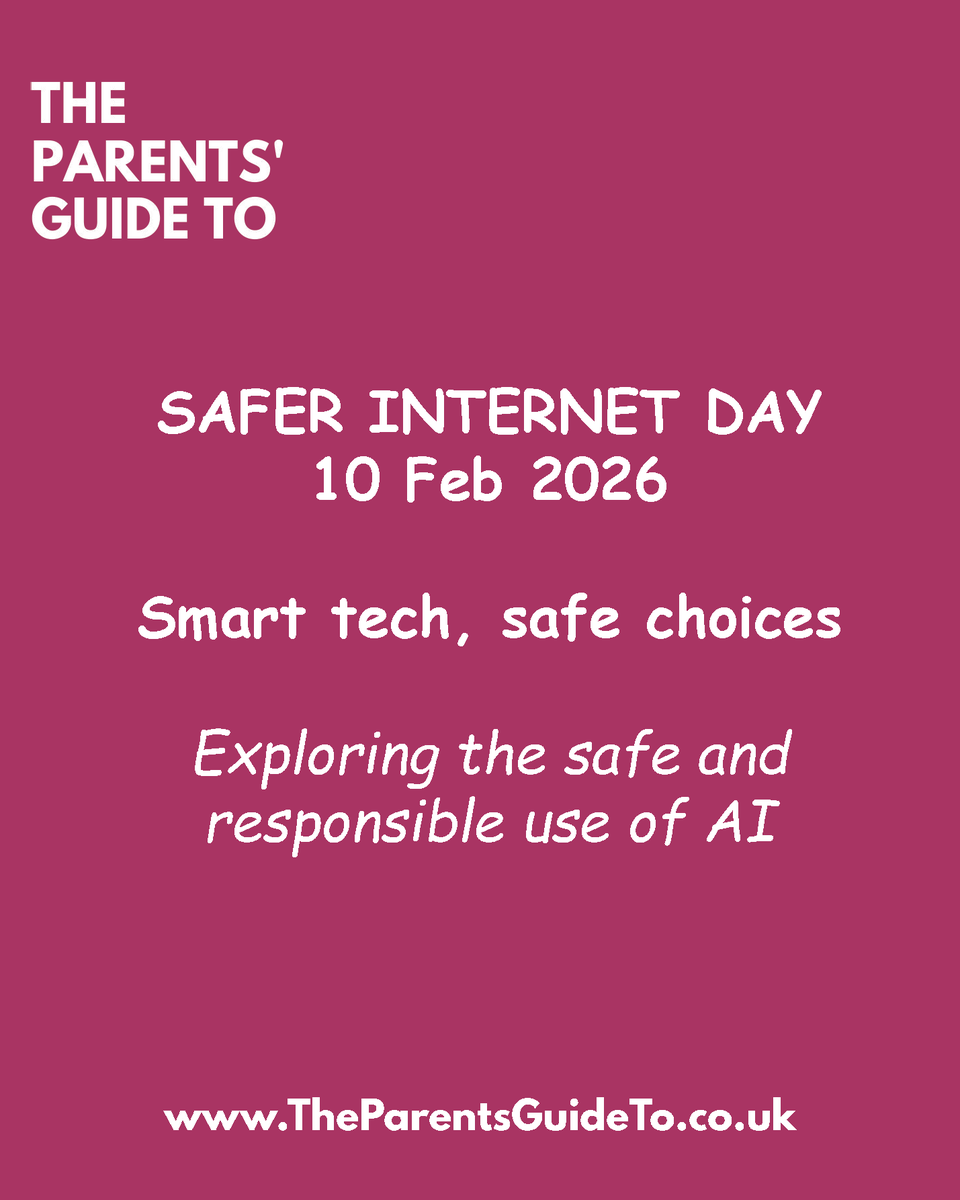 Parentsguideto's tweet image. ... #SaferInternetDay

This year's theme is #SmartTech #SafeChoices, with a focus on exploring the safe and responsible use of AI. This article shows parents how you can help teach and influence your teen on how to use the internet safely and responsibly: ow.ly/311R50Y4ueB
