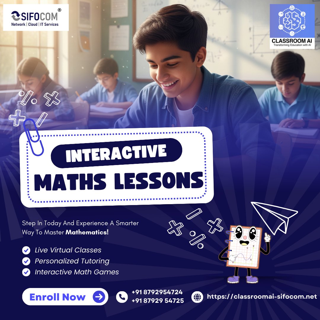 CSifocom's tweet photo. 🌐𝗵𝘁𝘁𝗽𝘀://𝗰𝗹𝗮𝘀𝘀𝗿𝗼𝗼𝗺𝗮𝗶-𝘀𝗶𝗳𝗼𝗰𝗼𝗺.𝗻𝗲𝘁

#InteractiveMaths #MathMadeEasy #ClassroomAI #SmartLearning #EdTechIndia #AIinEducation #MathForStudents #FutureOfLearning #LearnWithFun #SifocomEdTech https://t.co/XAPkcyp1sX