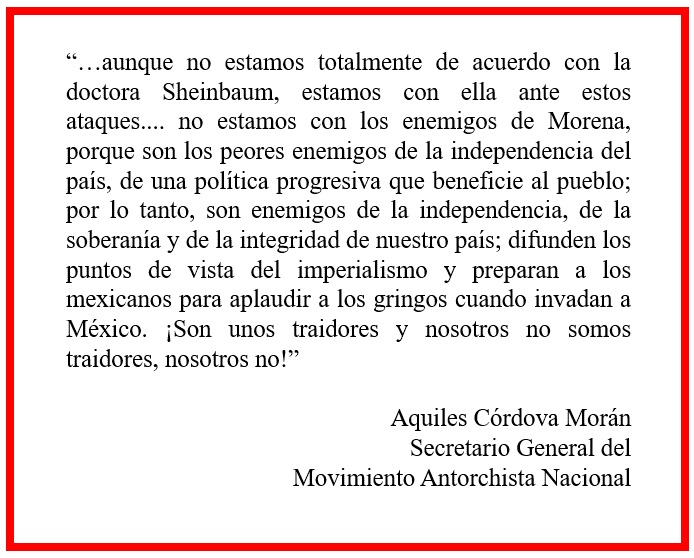 Postura nacional de Antorcha #BCS #México #Morena