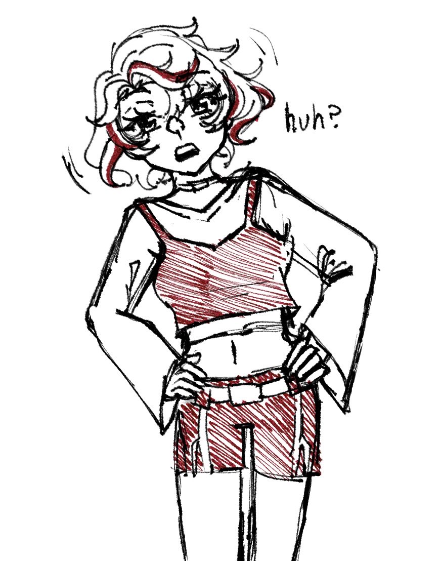 I got an iPad to be able to draw more portably!! blehh
I christened it with a doodle of confused Kanami