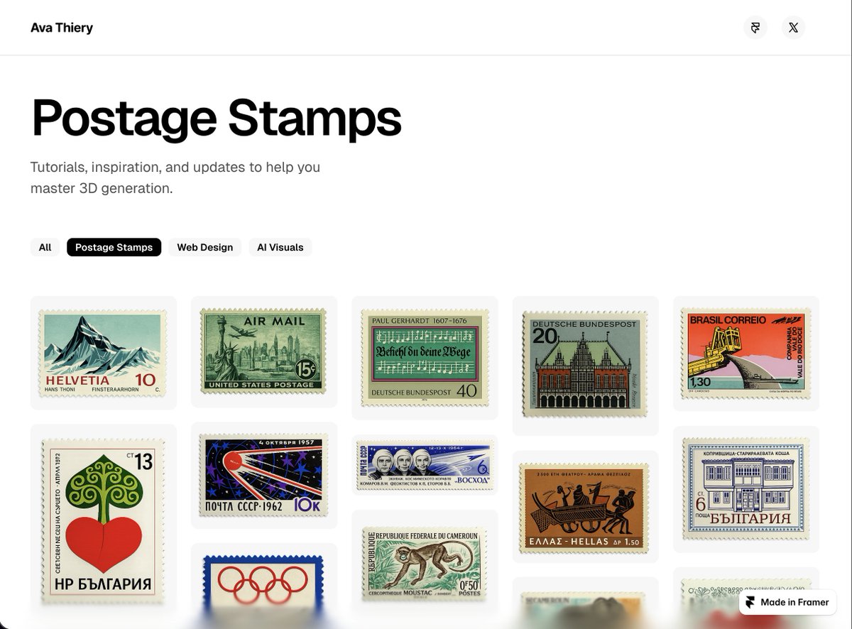 My postage stamp collection turned into a small project 👀

Built with my Framer template Squish ✨