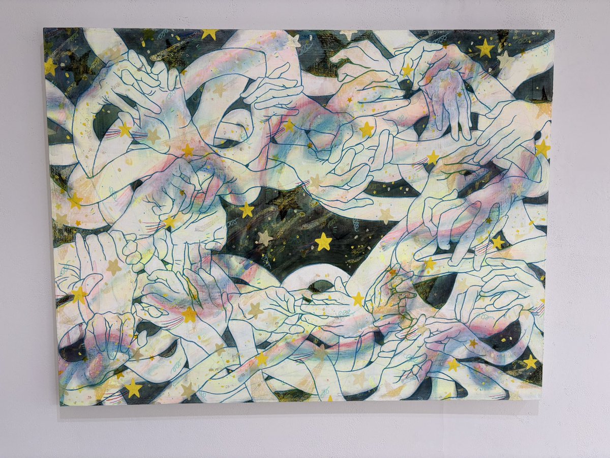 go_to_yume's tweet image. 今日は@tyattkaman_y 半坂優衣ちゃんの個展に行ってきました！！
テーマが良かったです。とても強い思いで大きな作品をたくさん描いたのだろうと思うと胸に来るものがありました。
撮影禁止の作品がすごくすごく良かったので皆さんぜひ！！現地で見てください！！
お勉強になりました！！😭💖