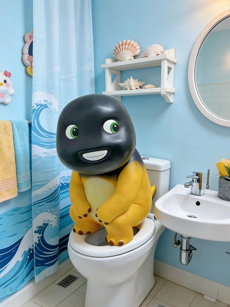 HAHAPOW_Coin's tweet photo. Even Nailong has to poop sometimes 💩
And even when it does, it’s still super cute! 😆
But everyone around can’t help being curious 👀
So it often hides away quietly,
Not letting anyone watch. https://t.co/pqoLnWkLoz
