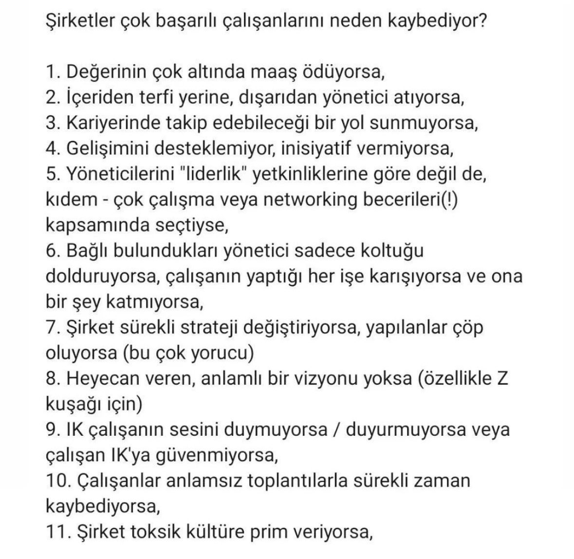 PersonelinD's tweet photo. 📢 Şirketler çok başarılı çalışanlarını neden kaybediyor!

#personelindünyası #insankaynakları #yöneticilik https://t.co/VqNAEHz3Hf
