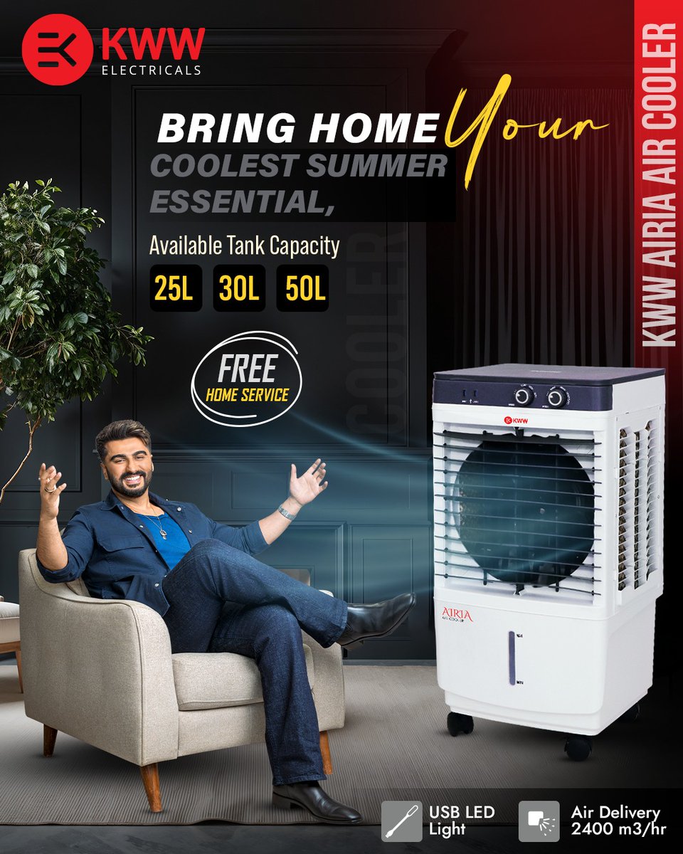 Transform your home into a cool, relaxing space this summer. Choose the KWW Air Cooler that matches your comfort needs! ❄️
#airia #aircooler #cooler #electricappliances #Ecofriendly #kwwelectricals #KWW kwwelectricals.com