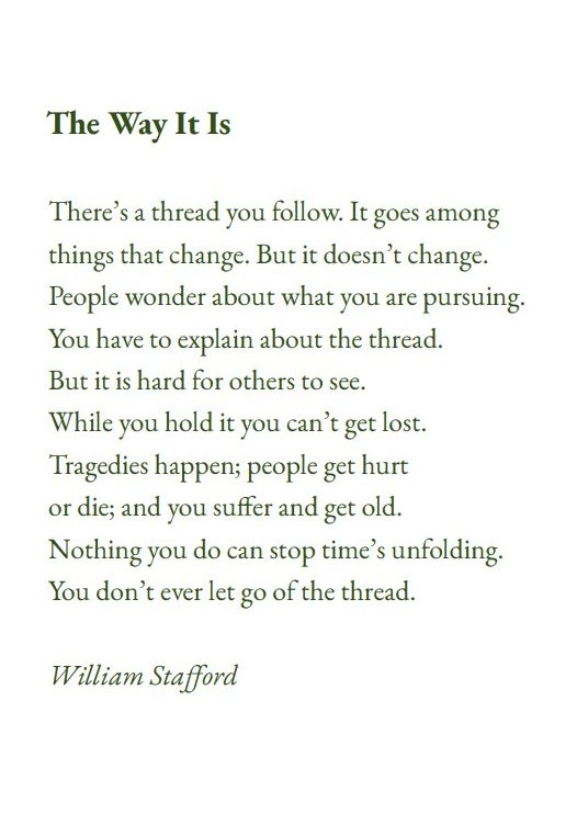 There’s a thread you follow. 
<...>
People wonder about what you are pursuing.
You have to explain about the thread.
But it is hard for others to see.
<...>
You don’t ever let go of the thread.

tatakae