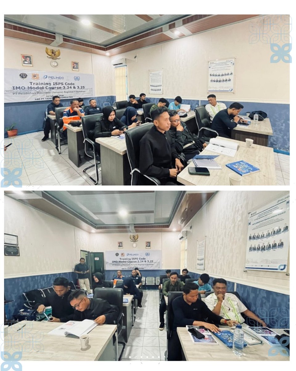 Pelindo_nunukan's tweet image. Hai #Portizen
Pelaksanaan Training ISPS Code IMO Model Course 3.24 &amp;amp; 3.23 di PT Pelabuhan Indonesia (Persero) Regional 4 Nunukan guna memperkuat pemahaman dan penerapan keamanan dan meningkatkan kompetensi dan standar keamanan pelabuhan.
#ISPSCode
#Pelindo
#PelindoNunukan