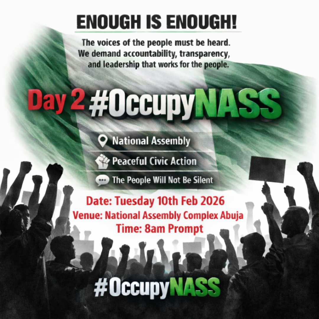 Guys, we're not backing down. Make your way to the National Assembly today #OccupyNASS