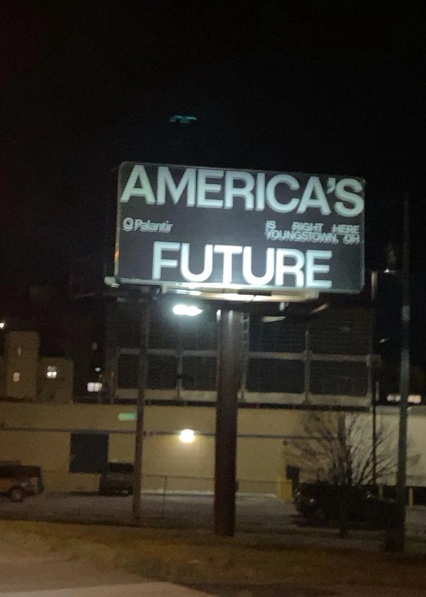 WeWillBeFree24's tweet image. Palantir launched billboard advertising in Ohio, Cleveland and Youngstown. 

Thiel and Vivek and their RICO Case. Yep.