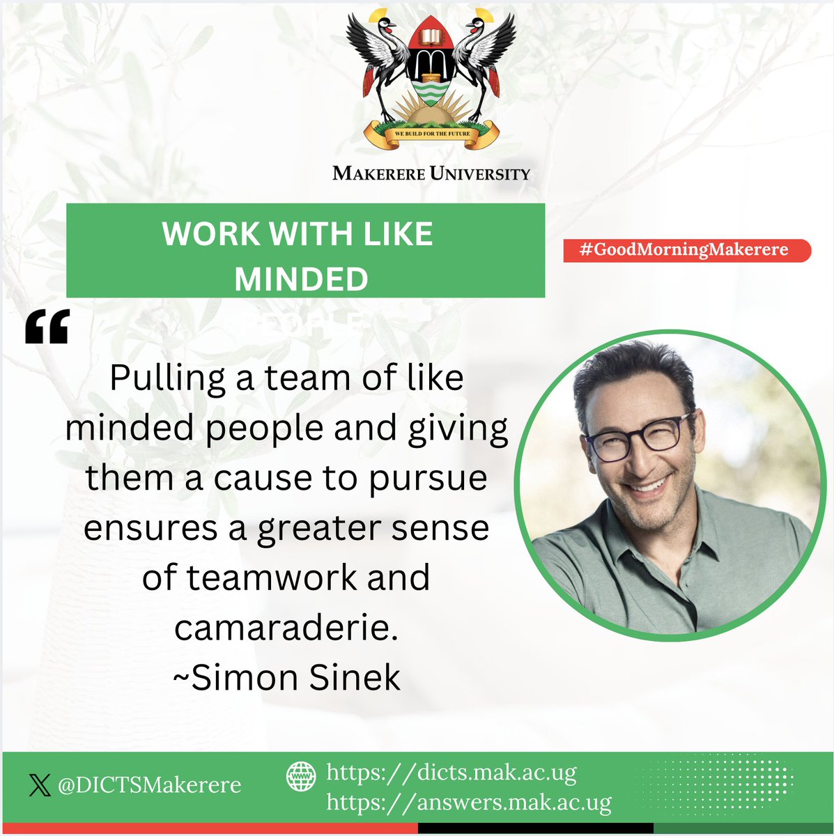 DICTSMakerere's tweet image. Start your day with this inspiration:

Who is your ride or die? Who is your winning team?

As you #BuildForTheFuture ensure they are #LikeMinded 

Good morning.