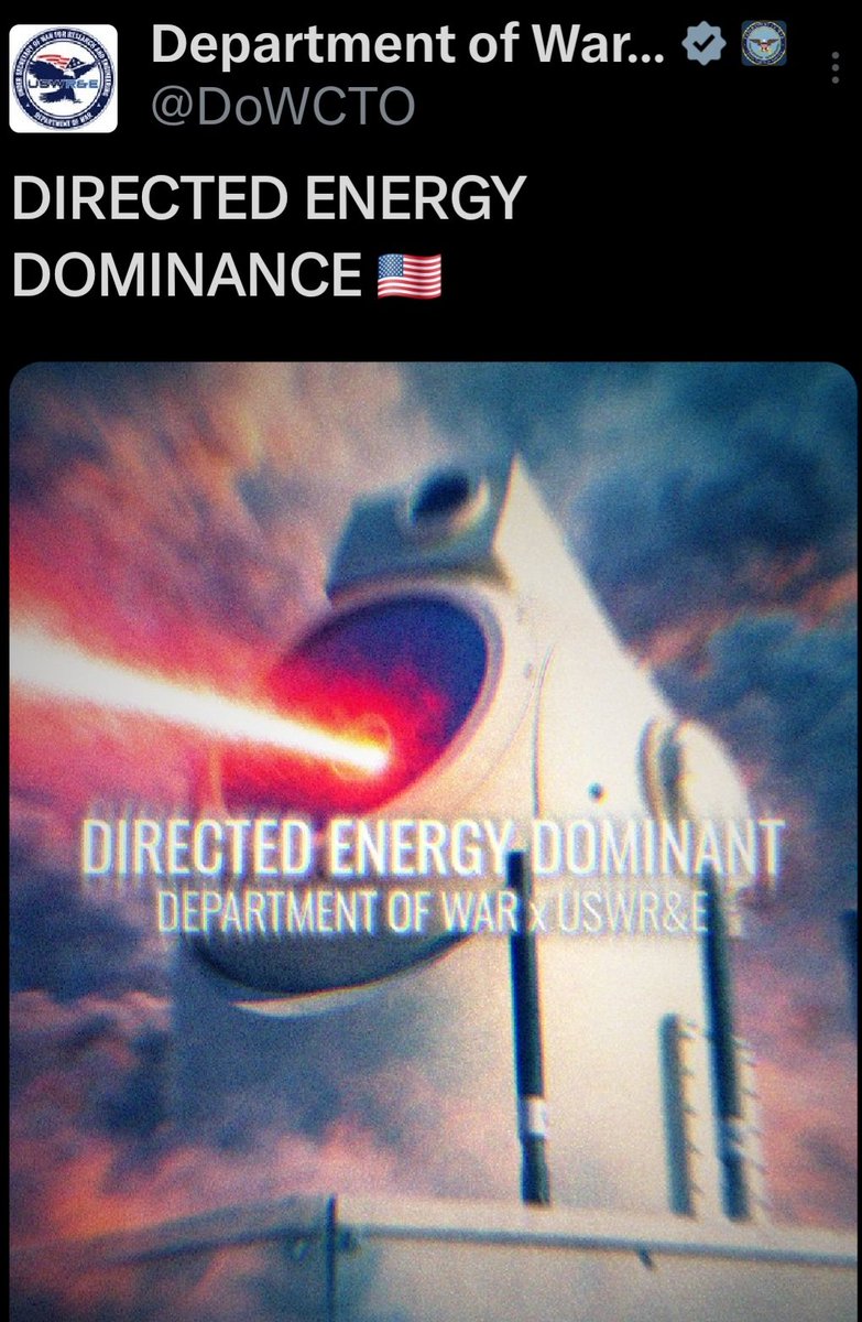 <a href="/SecWar/">Secretary of War Pete Hegseth</a> I'm all in but don't let your equipment get into the wrong hands... again.
We've been victims of our own government's weather warfare and DEW fires long enough.
Cut it out TF out. Now..