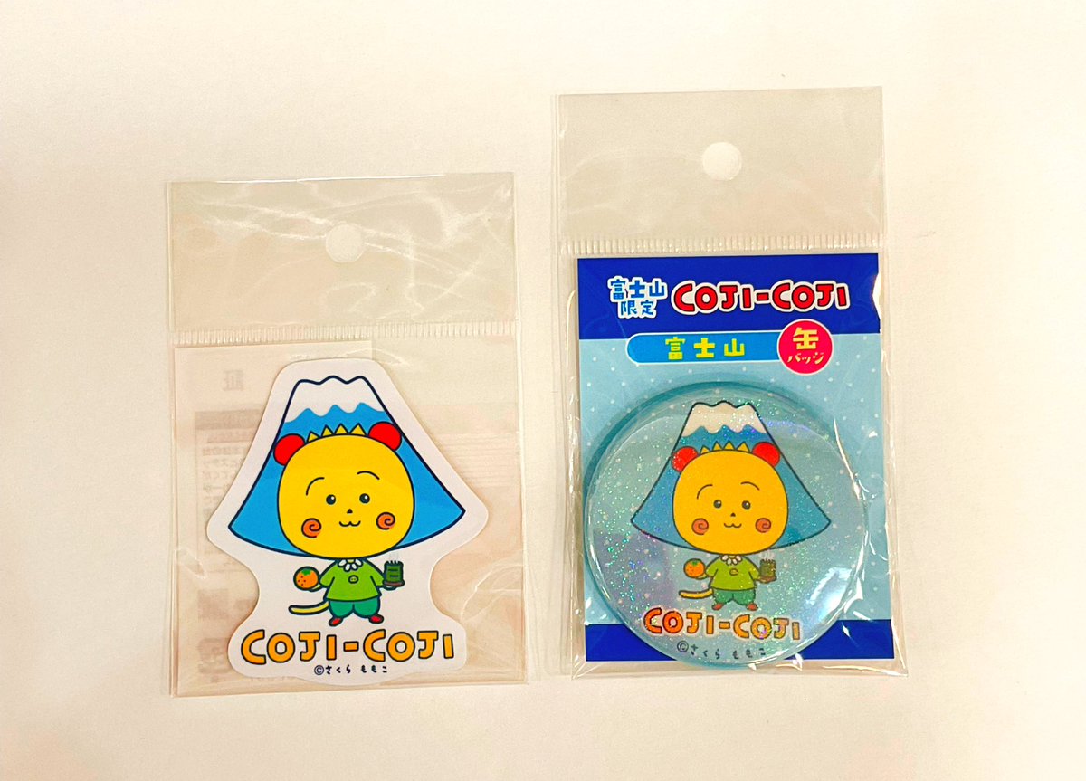 🗻ステッカー¥385 🗻缶バッジ¥550 ちびまる子ちゃんランド店頭にて好評