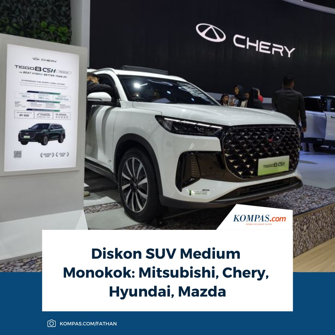 kompascom's tweet photo. SUV menjadi pilihan kendaraan keluarga karena tampilan gagah, ground clearance tinggi, dan bisa diajak off-road ringan. Di IIMS 2026, tersedia diskon dan promo SUV medium monokok 7-seater.
Baca Selengkapnya ππ»
https://t.co/JOTcrWtAgf
~NA #IIMS2026 #SUVIndonesia #PromoMobil https://t.co/1yOxNEZ2Xc