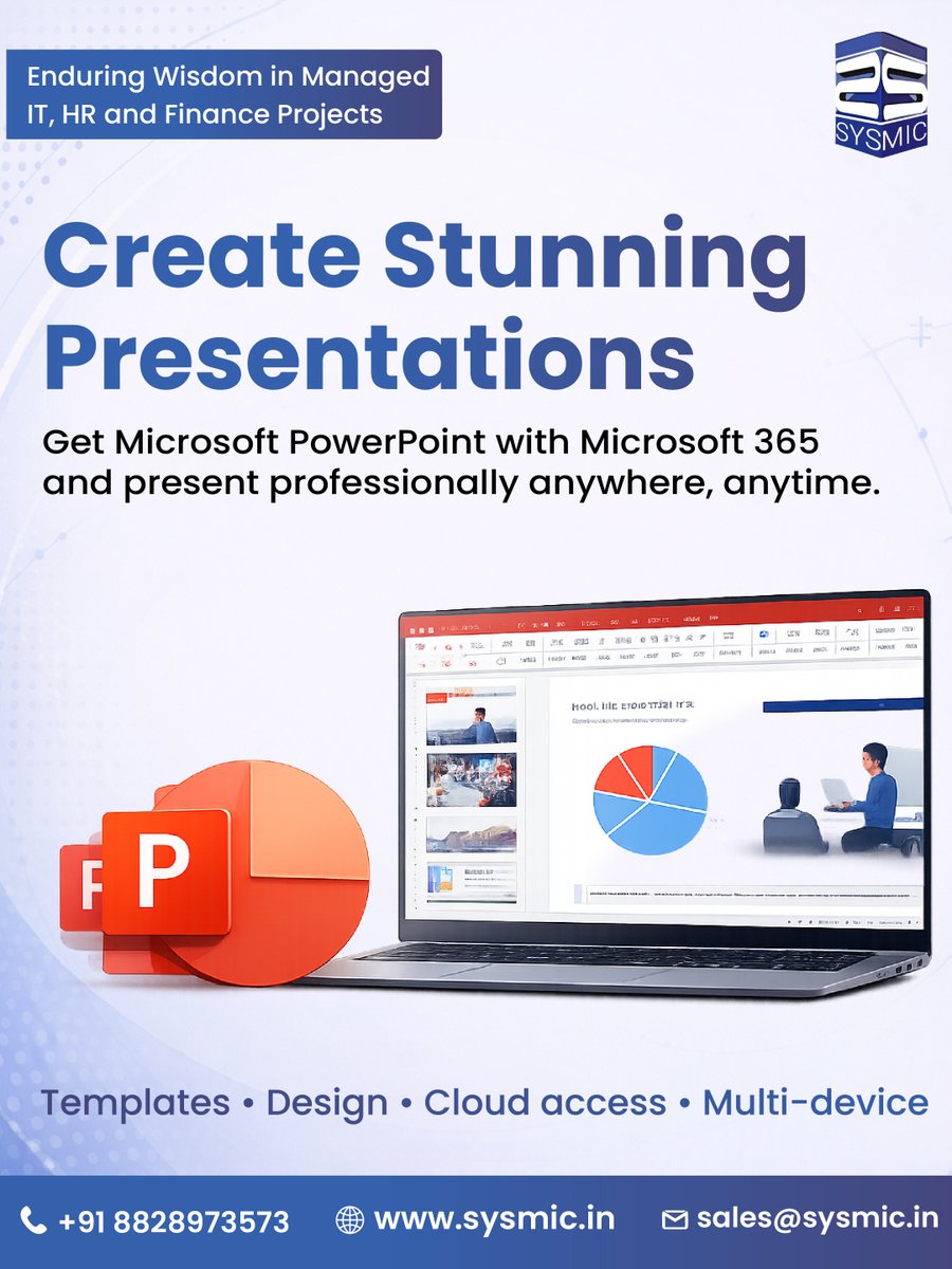 sysmicit's tweet image. Power your business with Microsoft 365 🚀

✔ Installation &amp;amp; Activation
✔ Secure Cloud Backup
✔ Business Email Setup
✔ Ongoing Support

Upgrade the way your team works. 
📞 +91 8828973573
🌐 sysmic.in
✉️ sales@sysmic.in

#Microsoft365 #BusinessSolutions #SYSMIC