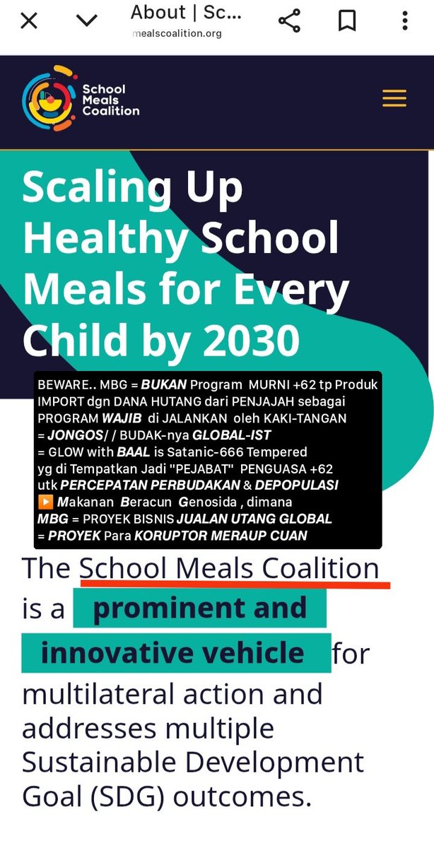 grahesa0610's tweet photo. @pongrekundharma MBG = Bisnis ELIT GLOBAL
dgn UTANG
School Meals Coalition
by ROCKEFELLER
MBG = 𝙈akanan 𝘽eracun 𝙂ratis 𝙂enosida
Food SINTETIS #mRNA
ala 𝙈anipulasi 𝘽ill 𝙂ates sbg
PANITIA Pesta PERBUDAKAN & #DEPOPULASI 2030
DIKELOLA AGEN LOKAL
= 𝘽encana 𝙂enosida 𝙉asional
= CUAN #KORUPTOR https://t.co/38fq6CCoZf