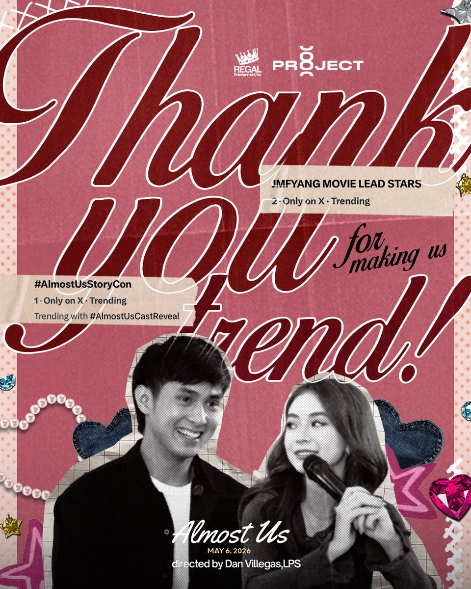 OMG NAG-TREND TAYO 😭🔥

Dahil sa inyo, nag-ingay ang #AlmostUs StoryCon at umabot sa trending ang pagmamahal para kina #JMIbarra &amp; #FyangSmith 👀✨

Grabe ‘yung support. Grabe ‘yung kilig. Grabe kayo.
From tweets to shares to nonstop feels—ramdam na ramdam namin kayo 💙🧡