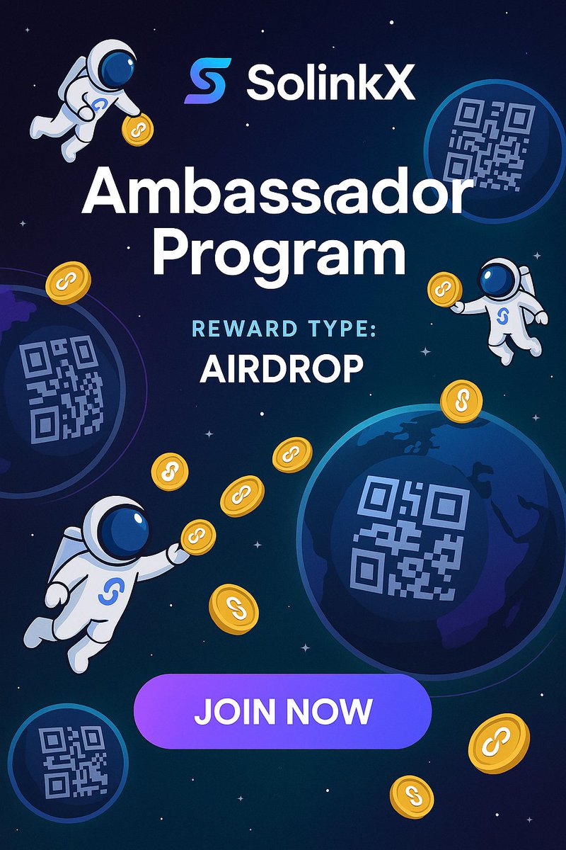 solinkx's tweet photo. Become a SolinkX Ambassador!
Join the mission to reshape Web3 with link-in-bio power 💫

Rewards? $LINK airdrops are waiting!
Create, promote &amp; grow with us 🌐

#SolinkX #Web3 #Airdrop #AmbassadorProgram #Solana https://t.co/T3UkTFGZk4
