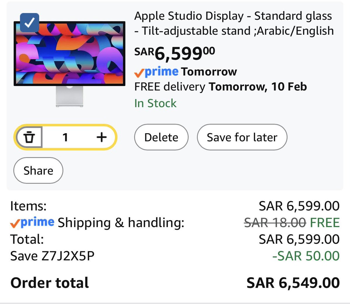 mod_167's tweet image. شاشة ابل ستديو بحجم 27 انش 5K

تحصل على خصم رهيب 

الان بـ 6549 ريال