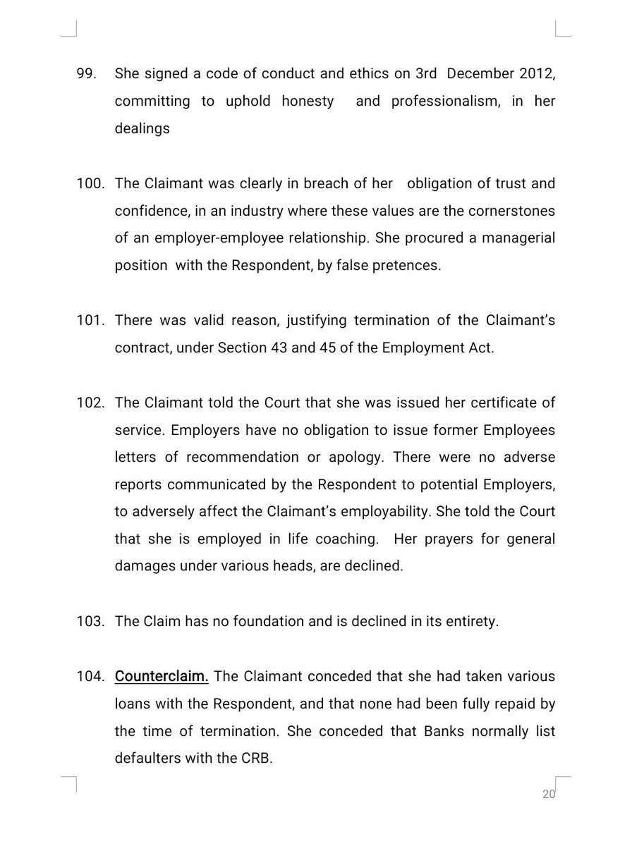 The ELRC has ruled that lying on your CV is a valid reason for termination, even if you’ve passed probation and are performing well! 
Anne Sarah Adhiambo claimed she was a Branch Operations Manager, but she was really an Operations Officer acting as manager for only 5 months.