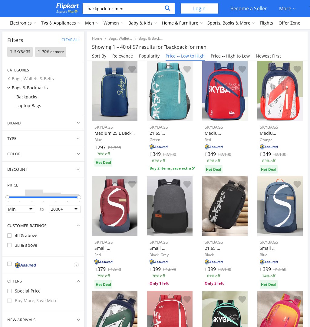 DealZille's tweet image. 🚨Upto 83% Off!  
Skybags Backpack ₹339 MRP: ₹1999  
Selling fast  
fkrt.cc/h4HwBGr #ad #Skybags #BackpackDeal