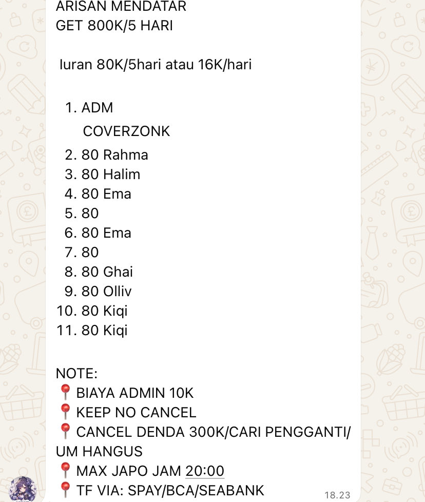 Sisa 2 slot lagi yukkk😍 iurannya receh 16k perhari 

Grup: chat.whatsapp.com/CAQckApKy1YDCp… #zonauang #zonauang #zonajajan