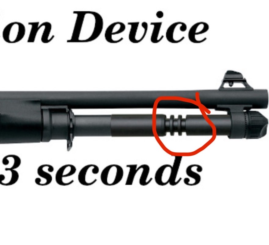AltcoinAlphaDog's tweet photo. @FreedmRings @AmericaPapaBear I don't mean to nitpick, but I actually own one of these.

There is no plug... Those wrinkles in the magazine tube limit the number of shells to 5. 

You can remove it and put on an extension, or replace the whole tube, but for sure the one in that picture is limited to 5. https://t.co/9p9ZamC37i