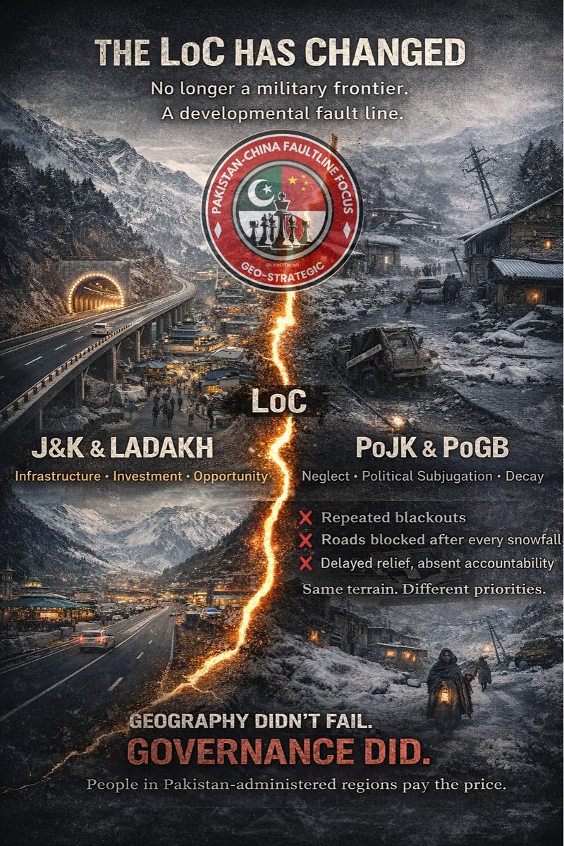 The Line of Control (LoC) is no longer just a military line. It has become a developmental fault line, a border that separates two governance outcomes.

On one side: Jammu &amp; Kashmir and Ladakh, where the argument is increasingly about infrastructure, investment, jobs, tourism,