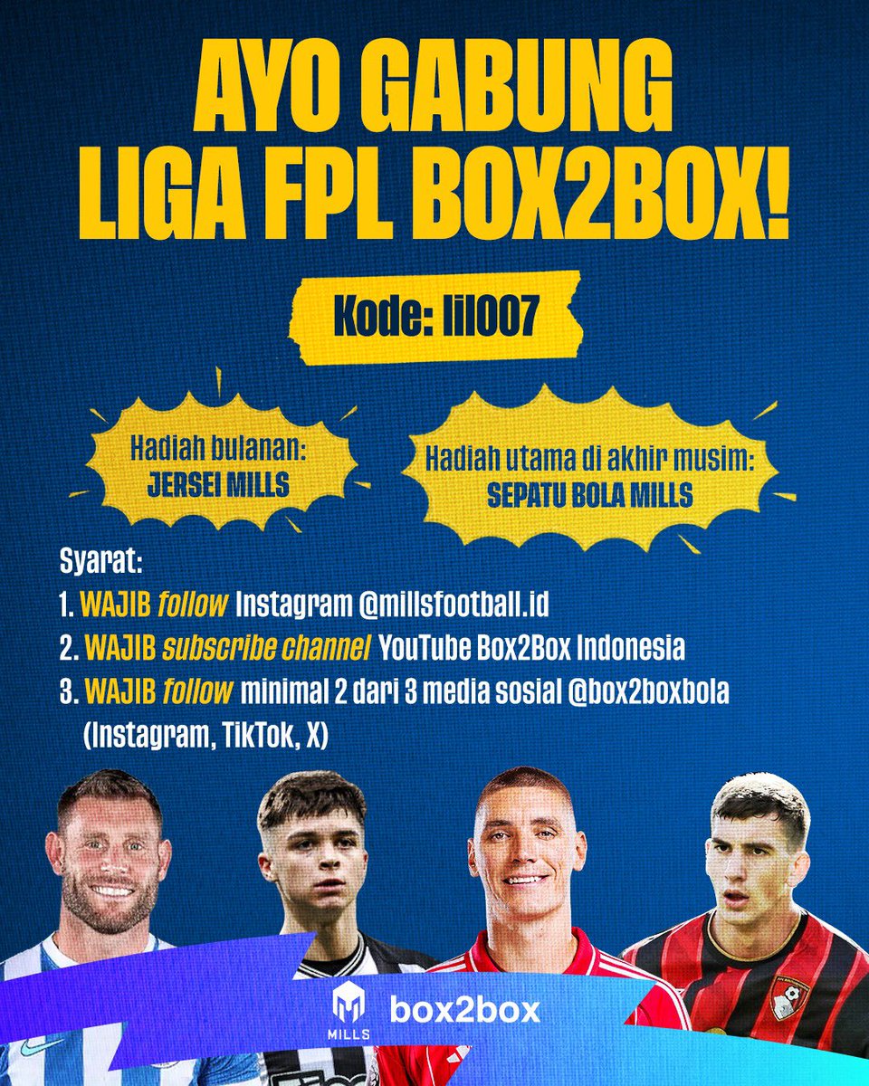 Box2BoxBola's tweet photo. TIPS FPL GW26! ๐ฅ
Ada yang berani triple captain Gabriel ga? ๐
#b2bfpl https://t.co/C4OSmvEce0