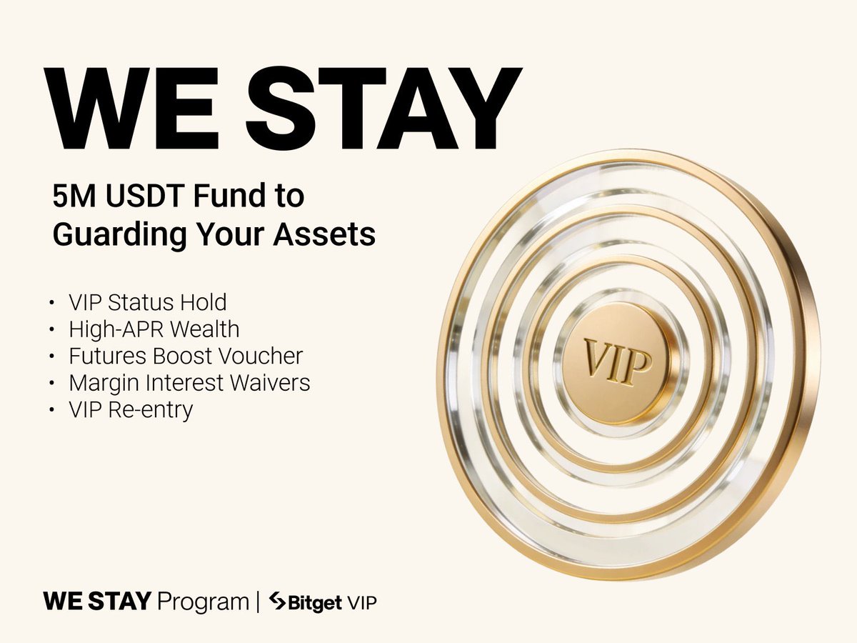 Volatility comes and goes—but Bitget remains. 🛡️
The VIP Shield &amp; Support Program backs you with a $5M fund, securing your status and waiving your fees.
Stay steady. Your prestige is protected.
#WESTAY 🤝 #BitgetVIP
x.com/bitget/status/…