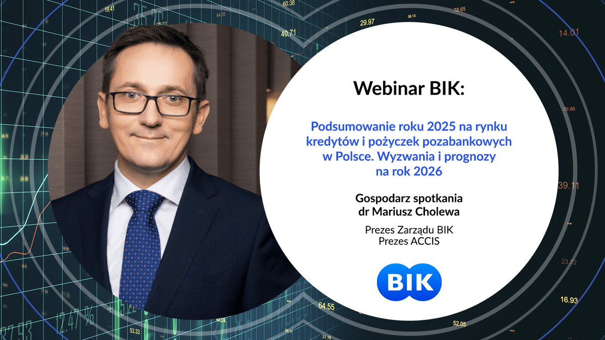 grupabik's tweet photo. 📌Już jutro LIVE z BIK 🗓️11 lutego br. o godz. 10.30.
✅Podsumowanie roku 2025 na rynku kredytów i pożyczek pozabankowych w Polsce,
✅Wyzwania i prognozy na rok 2026.
👉Zapraszamy: https://t.co/eWzTzHCCtK https://t.co/21EfAxi809