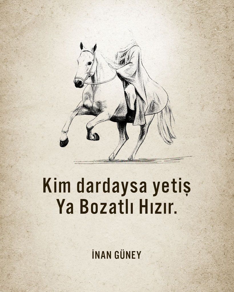 Hızır, zulmün en koyu anında, en dar zamanda mazlumun elini tutan bir nefes, bir yoldur.

Yokluk, yoksulluk ve çaresizlik içinde olanın yoldaşıdır.

Dertlilere derman, hastalara şifadır.

Haksızlığın karşısında adaletin yükünü omuzlayan vicdandır.

Destektir, şifadır, umuttur.