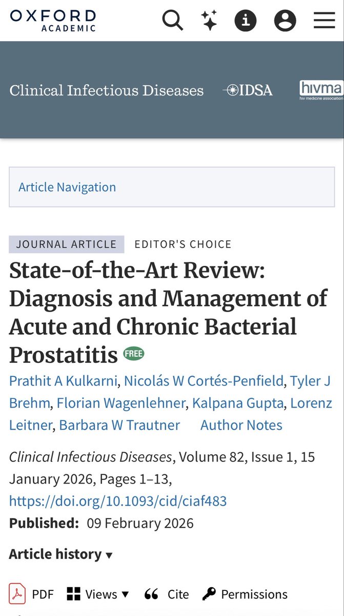 infeccHRUmalaga's tweet image. En @CIDJournal #Revision State-of-the-art  #PROSTATITIS Aguda y Cronica:
🌀Epidemiología🚽
🌀Microbiología🧫🔬
🌀Diagnostico diferencial Aguda VS crónica🤔💭
🌀Tratamiento💊💉
🌀Cirugía Si/No🔪❓
Aprende a #reconocerlas, #diagnosticarlas y #tratarlas!
🔗🆓academic.oup.com/cid/article/82…