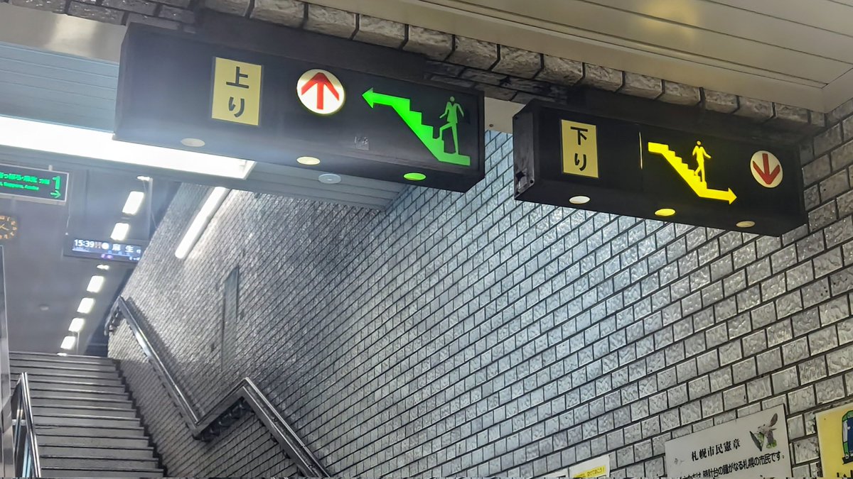 札幌市営地下鉄の開業当時（1971年12月）からあると思われる表示板。