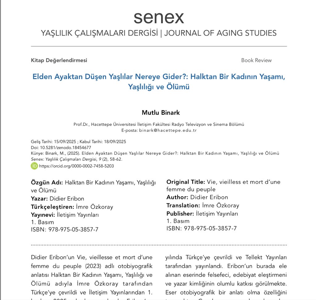 Senex: Journal of Aging Studies tweet media