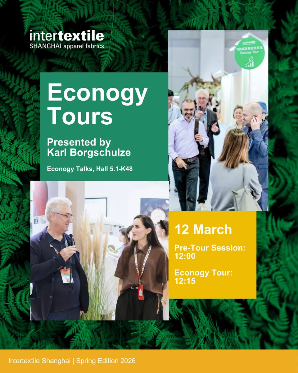 Intertextile's tweet image. 【𝗙𝗿𝗶𝗻𝗴𝗲 𝗣𝗿𝗼𝗴𝗿𝗮𝗺𝗺𝗲 𝗛𝗶𝗴𝗵𝗹𝗶𝗴𝗵𝘁: 𝗬𝗼𝘂𝗿 𝗣𝗮𝘁𝗵 𝘁𝗼 𝗦𝘂𝘀𝘁𝗮𝗶𝗻𝗮𝗯𝗶𝗹𝗶𝘁𝘆 🌿】

Dive deep into sustainability with our engaging fringe programme! Join us for a series of insightful events:

Pre-register now: dwz.cn/htiSxmLE

#Intertextile