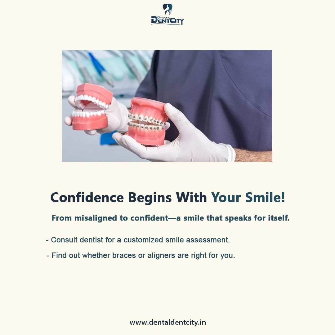omleshsdentcity's tweet image. Crooked teeth aren’t just cosmetic—they affect your bite and oral health.
At Omlesh’s Dentcity, get personalised braces &amp;amp; clear aligner solutions for a confident smile. 🦷
📞 89208 76684
#CrookedTeeth #TeethAlignment #ClearAligners #BracesTreatment  #OmleshsDentcity