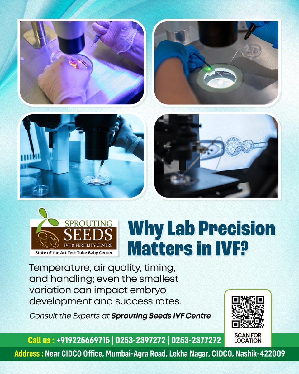 SeedsIVF's tweet image. Where science meets a miracle, every degree matters.

Our state-of-the-art lab ensures the perfect environment for your future to grow with clinical precision. Trust the experts to handle your dreams with care.

#ivfsuccess #fertilitycare #labprecision #nashikdoctors #embryology