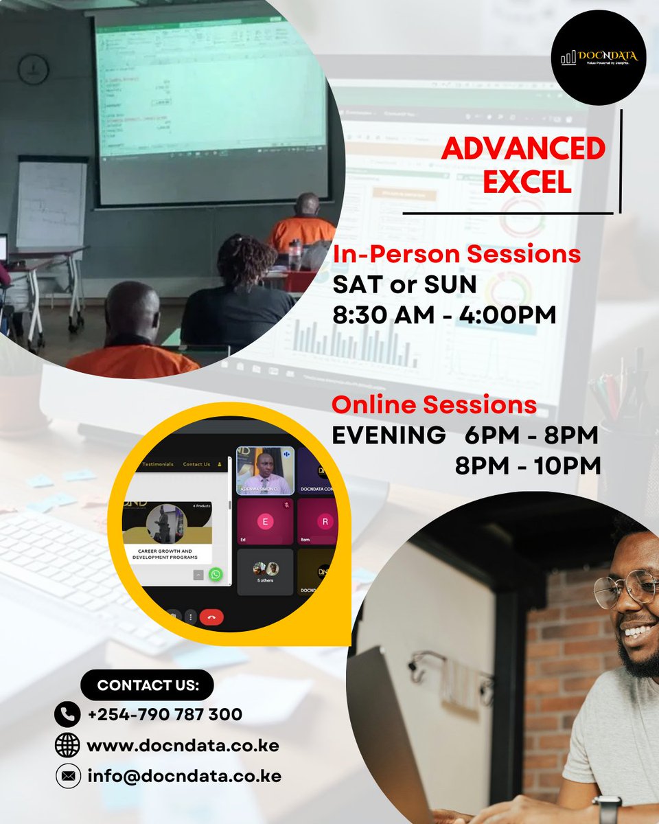 docndata's tweet photo. No matter where you are, we bring quality training to you.
https://t.co/Yr9nOTHVms
https://t.co/WLh2UgM0Eh
https://t.co/y7NGk7uiO9
https://t.co/G4g2jNpa99
Call or Whatsapp: 0790 787300
.
.
#advancedexcel #Excel #AdvancedExcelTraining #AdvancedExcelCourse #nairobikenya #docndata https://t.co/TgVYQzxA2g