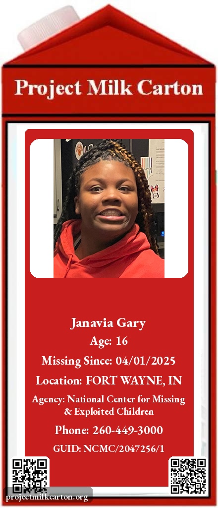 🚨🚨 MISSING CHILD MISSING 🚨🚨

Help us bring them home.

Project Milk Carton - Shining light on the missing.

TG: t.me/ProjectMilkCar…
X: <a href="/P_MilkCarton/">Project Milk Carton</a>