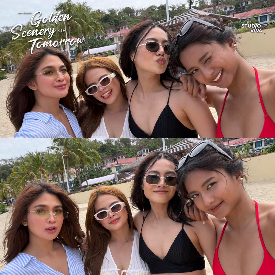 StudioVivaPH's tweet image. Bikini-ready na ang Valeria girls! Kayo ba, handa na sa mga beach scenes?

Catch the latest episode of Golden Scenery of Tomorrow, streaming only on Viva One! share.vivaone.ph/GoldenSeneryOf…

#GoldenSceneryOfTomorrow
#GSOTTheNearnessOfYou
#BeaBinene | #WilbertRoss
#UniverKada
#StudioViva