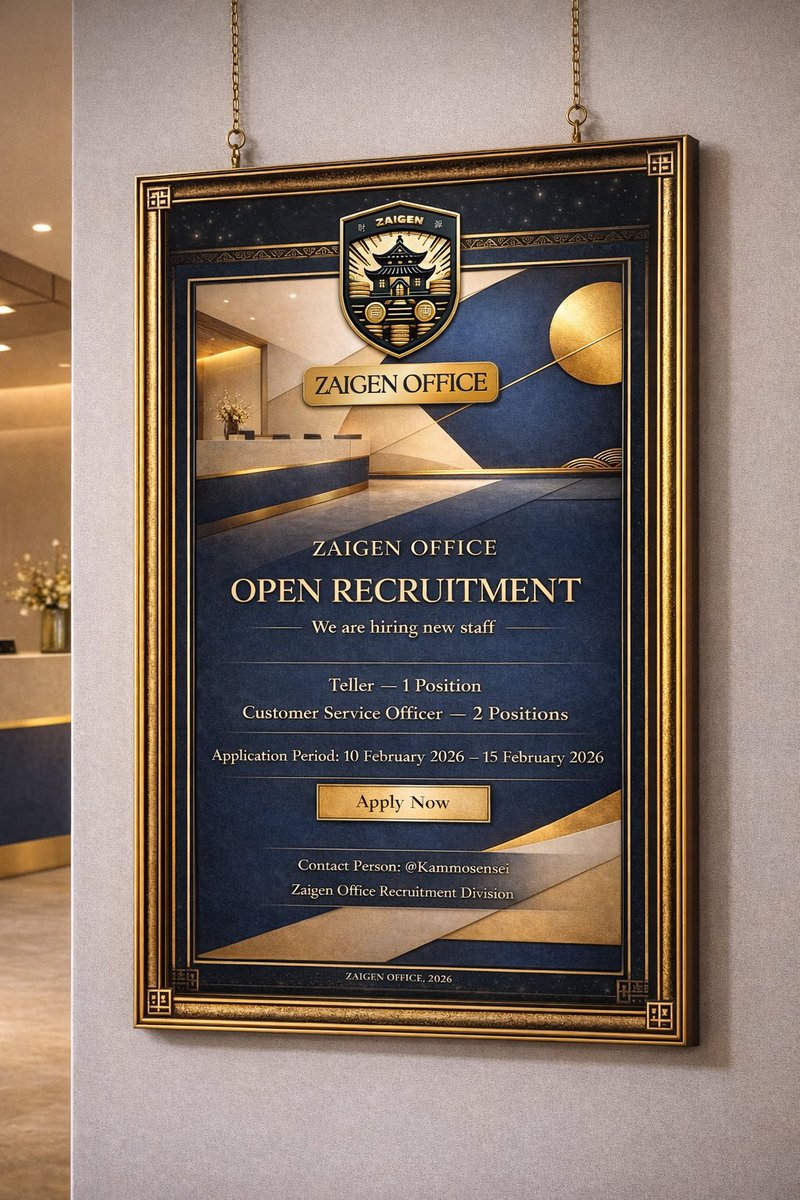 ㅤ

〔 求人情報 〕

財源募集—We are excited to announce that Zaigen is now opening recruitment for new staff! If you are passionate and eager to grow with us, this is your chance to join our team.

Details: s.id/8CmME
Deadline: Feb 15, 2026

⠀⠀