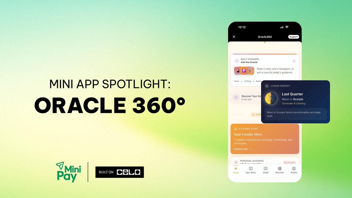 Mini App Spotlight: ORACLE 360°

A personalized cosmic dashboard that combines real-time planetary data with AI, building a daily map tailored to your unique "cosmic blueprint."