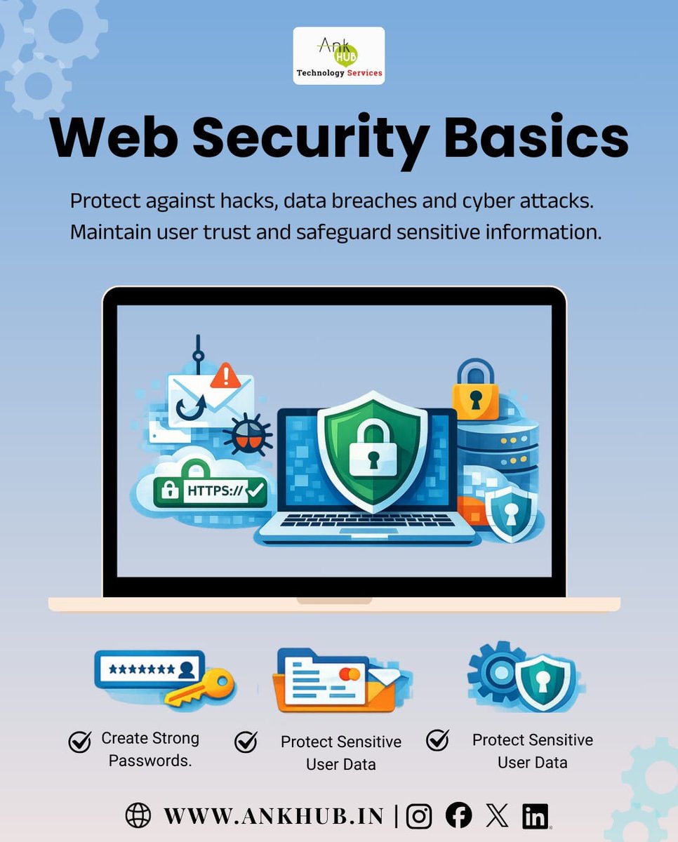 info_ankhub's tweet photo. Web security isn’t optional anymore—it’s essential 🔐
Protect your data, earn user trust, and stay safe from cyber threats with strong security practices.
#WebSecurity
#CyberSecurity
#DataProtection
#SecureWeb
#ankhub_technology_services https://t.co/v7JK19iOds